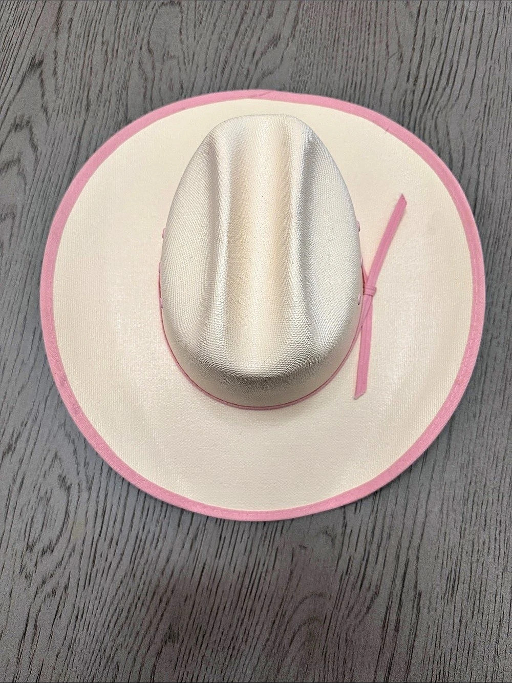 ONE STAR Pink & Cream Wide Brim Hat Like New